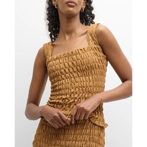 By Malene Birger Elnaz Shirred Tank Top Tobacco Brown XS NWT